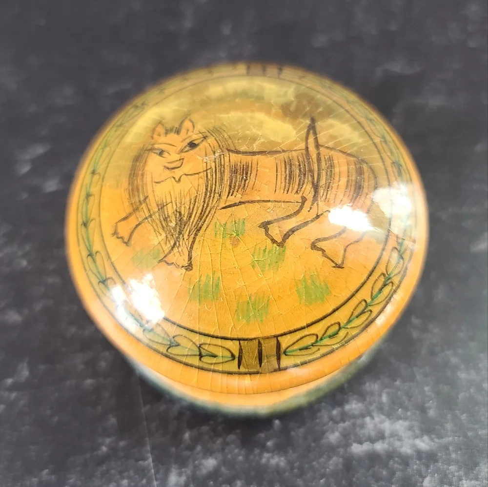 Wooden Mini Cat Trinket Box